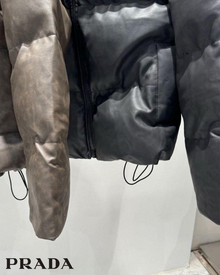 프라다 플레이트 스포 레더 패딩--9