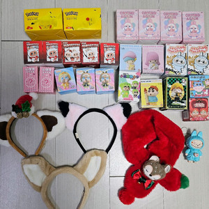 [미개봉,새상품] 라부부, 크라잉베이비, 짱구, 산리오 피규어 25개 일괄 판매