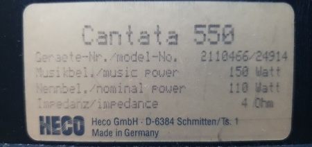 독일제 HECO CANTATA 550 스피커 이미지