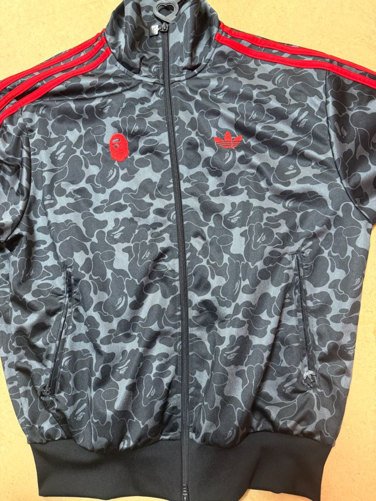 아디다스X베이프 콜라보 프린트 탑 블랙 저지 이미지