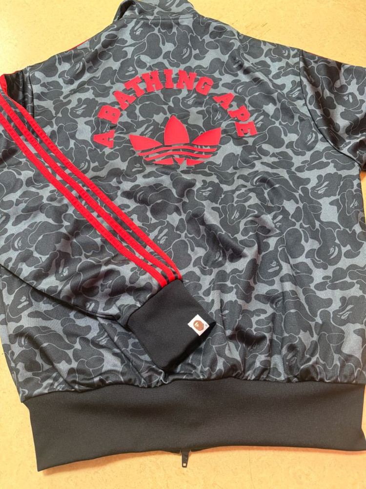 아디다스X베이프 콜라보 프린트 탑 블랙 저지 이미지