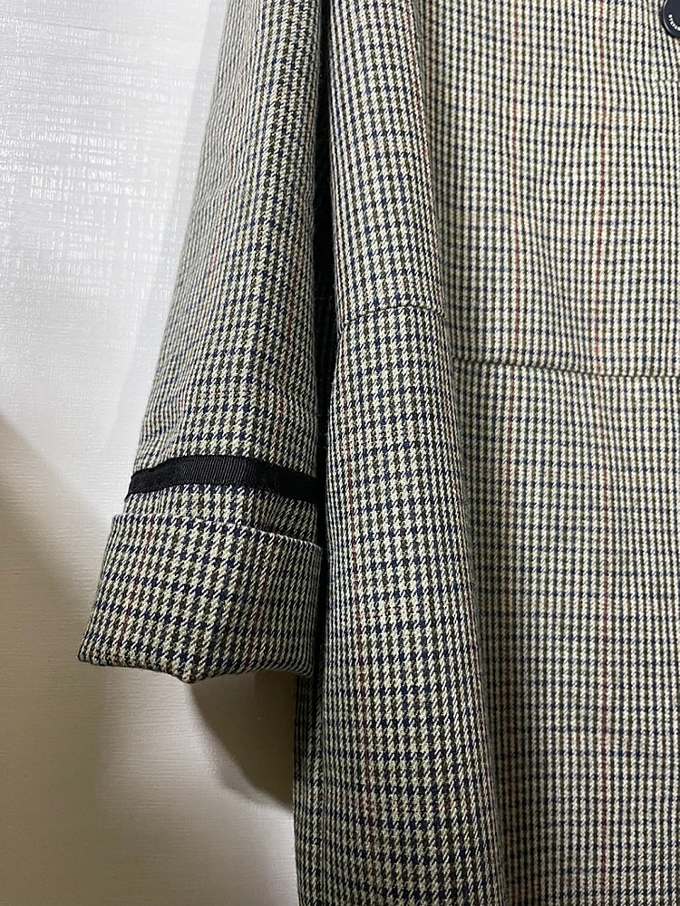 새상품 S 55 ~ 66 루즈핏 잔체크 모직 원피스 스테파넬 이미지