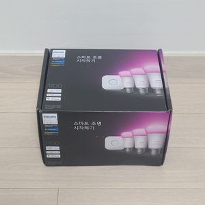 필립스휴 화이트 앤 컬러 앰비언스 스타터킷 1100루멘 전구 9W 3p + 브릿지 세트