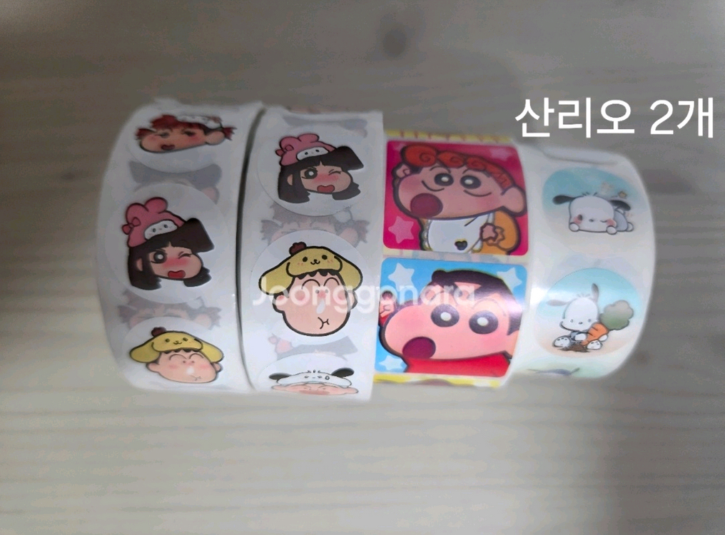 산리오 짱구 지브리 타베코 롤스티커 500매--1