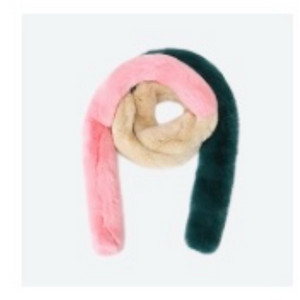 폼더스토어 3도 배색 래빗 퍼 트윌리