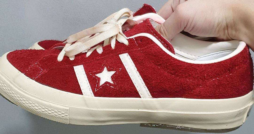 컨버스 재팬 Star & Bars 레드 스웨이드 265--1