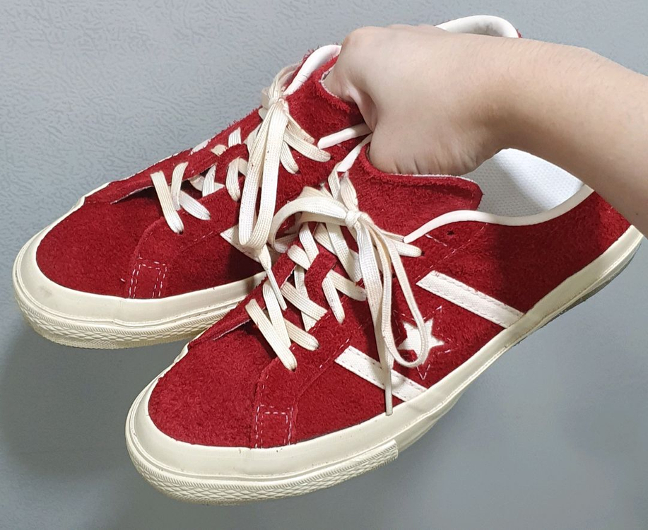 컨버스 재팬 Star & Bars 레드 스웨이드 265--2