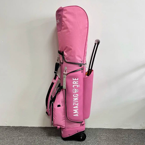 어메이징크리 트롤리 캐디백 골프백 휠 바퀴 핑크