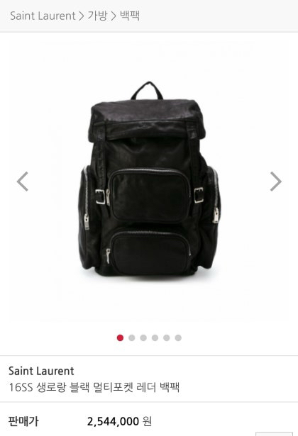 생로랑 멀티포켓 레더 태연 백팩 가죽--2