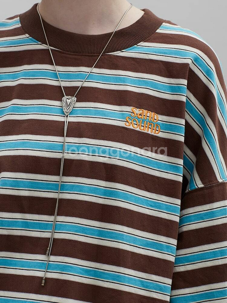 [새상품] 샌드사운드 멀티 스트라이프 롱 슬리브 티셔츠(택0)--1