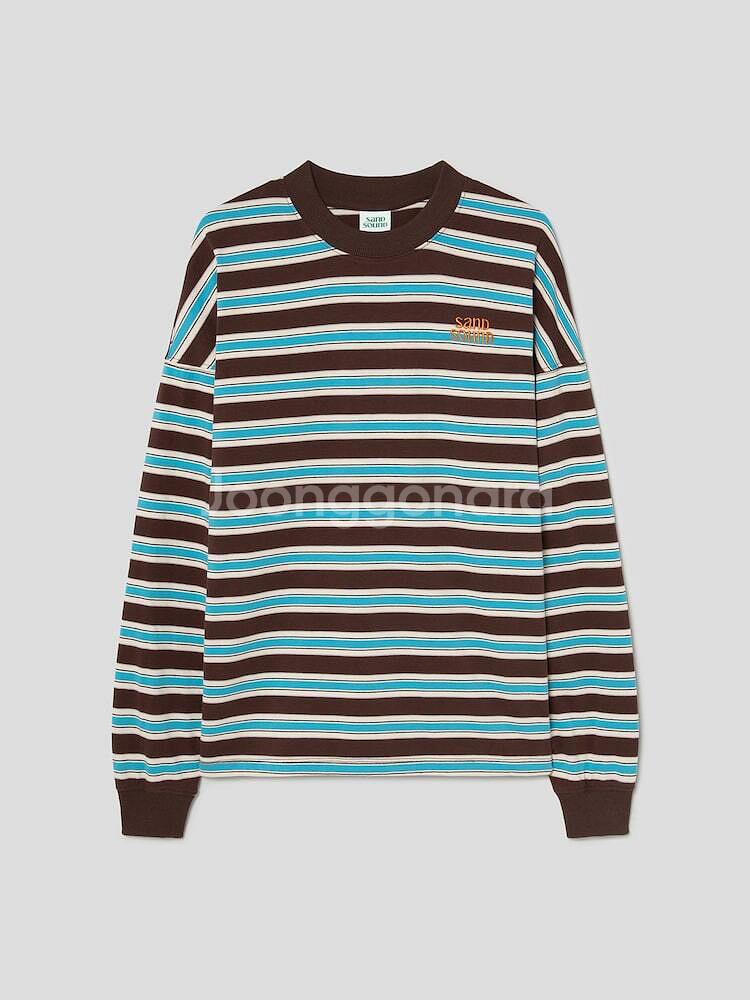 [새상품] 샌드사운드 멀티 스트라이프 롱 슬리브 티셔츠(택0)--2