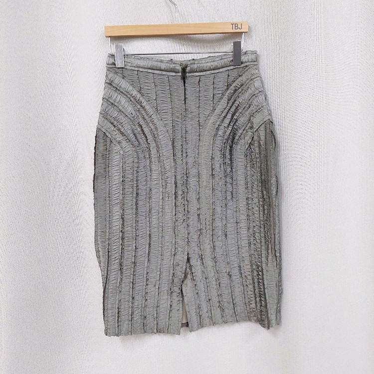 버버리 실크 주름 스커트--3