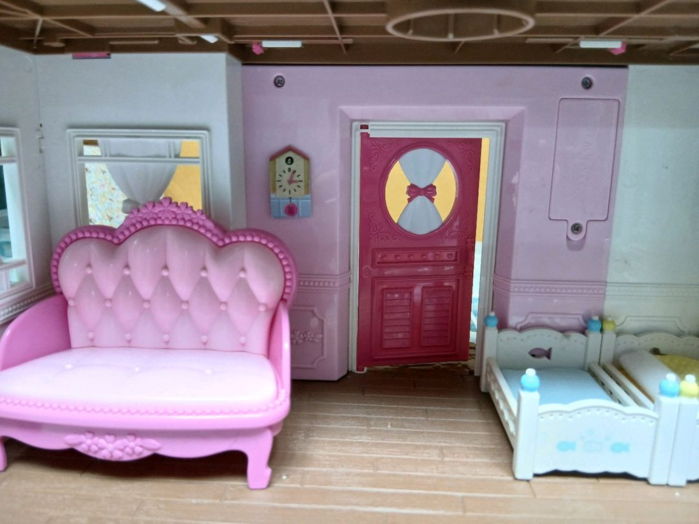 실바니안 패밀리 대형 2층 하우스 구버전 + 가구·인형 풀세트--4