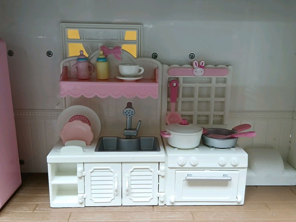 실바니안 패밀리 대형 2층 하우스 구버전 + 가구·인형 풀세트--6