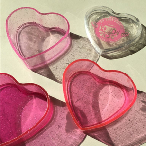 [유일매물] 고전 엔젤이 핑크 하트 3단 보석함 반짝이 수납함 장난감 이미지