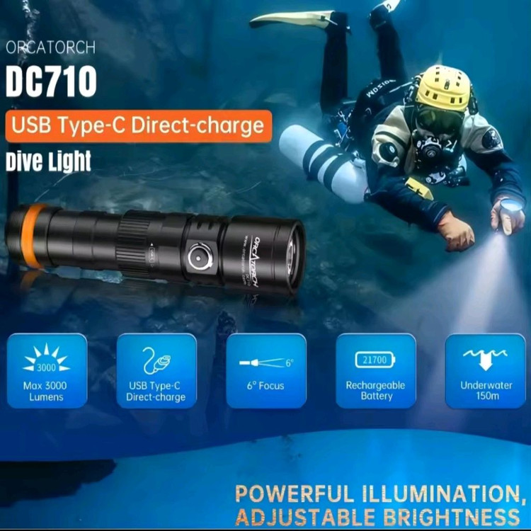 오카토치 DC710 다이빙랜턴 해루질랜턴 수중랜턴 이미지