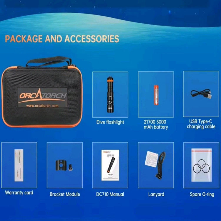 오카토치 DC710 다이빙랜턴 해루질랜턴 수중랜턴 이미지