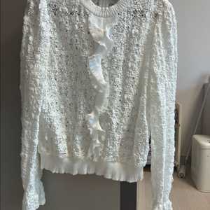 랑방 레이스 블라우스니트