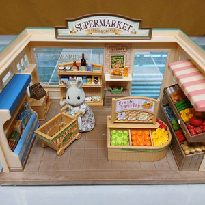 실바니안 패밀리 슈퍼마켓 세트 / 소품 풍부 / 인형 포함