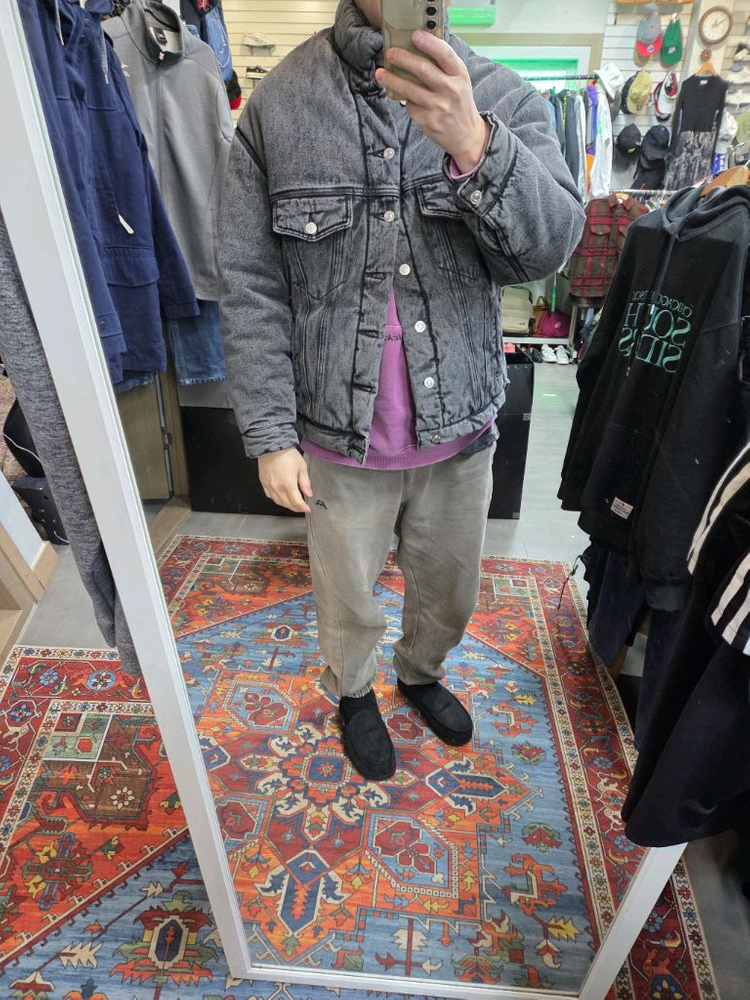 인터섹션 빈티지워싱 패딩 데님자켓 대략 L 오버핏--4