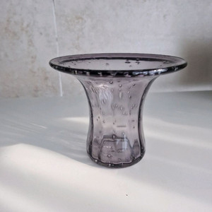 빈티지 버블 퍼플 유리 꽃병 인테리어소품