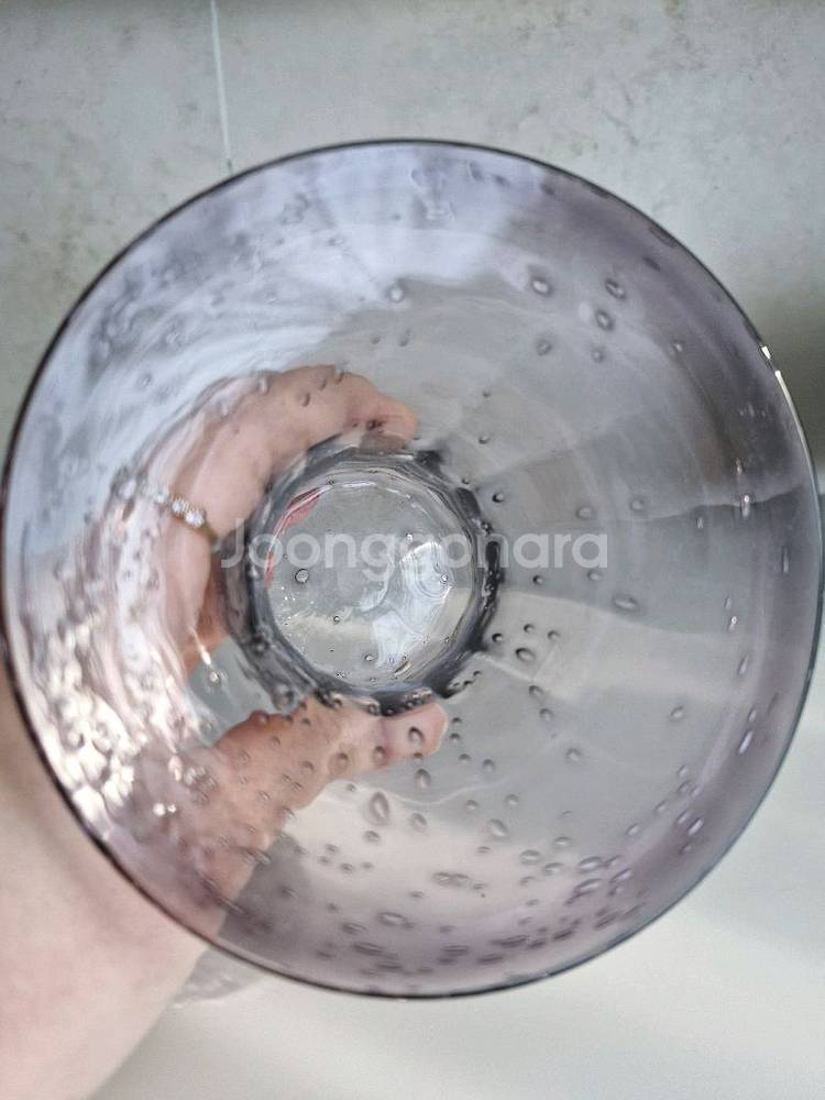 빈티지 버블 퍼플 유리 꽃병 인테리어소품--1