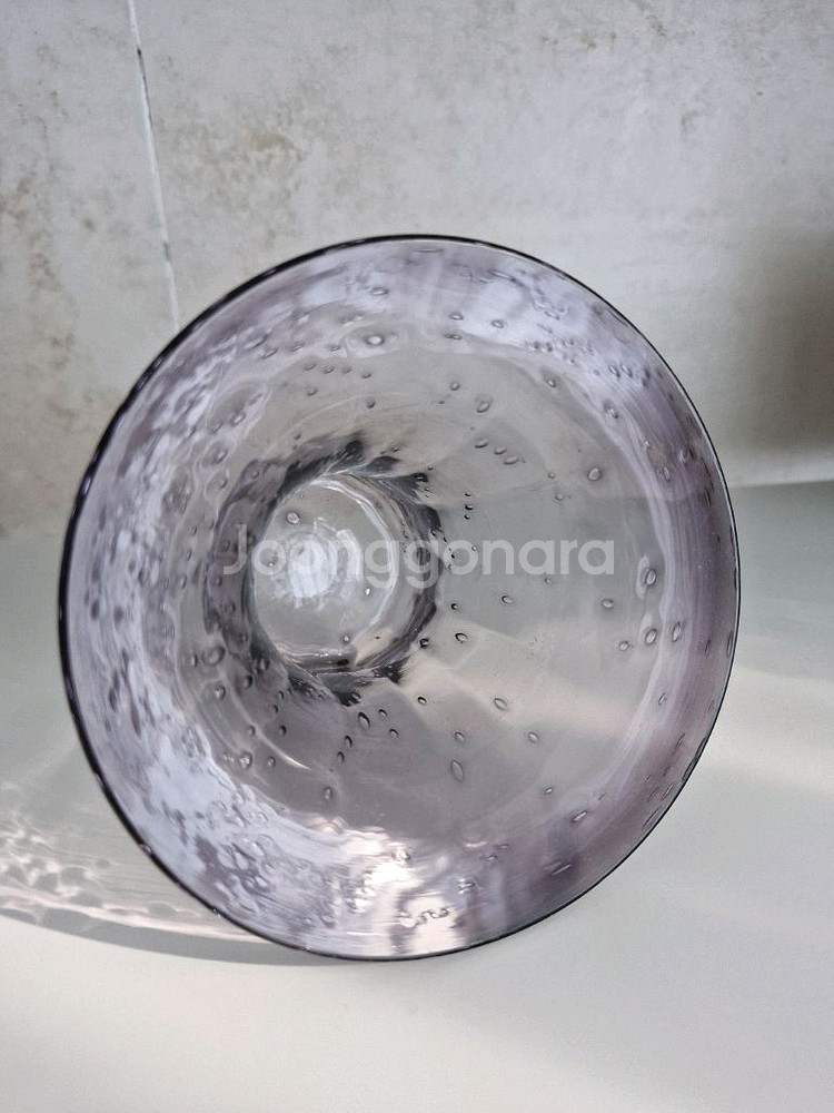 빈티지 버블 퍼플 유리 꽃병 인테리어소품--2