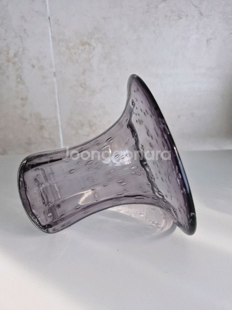 빈티지 버블 퍼플 유리 꽃병 인테리어소품--3