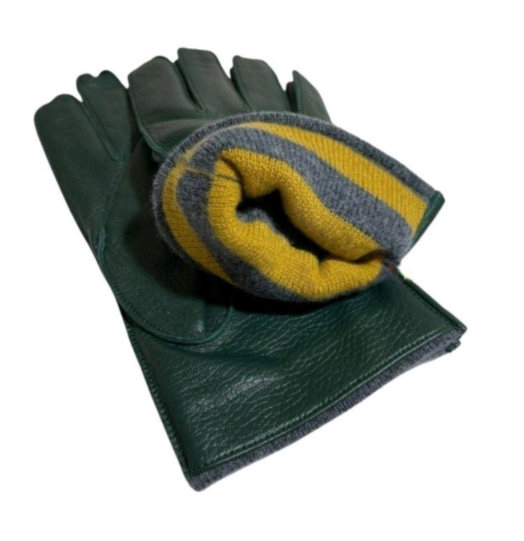비비안웨스트우드 남성용 V 스티치 가죽 장갑 다크 그린 (새상품)--1