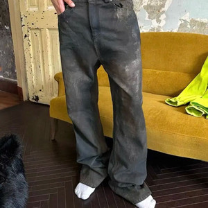 TRIANGLE PROJECT 23AW 다크그레이 바지 팬츠 머드 페인팅