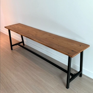 빈티지 가구 원목 철제 벤치 의자 이미지