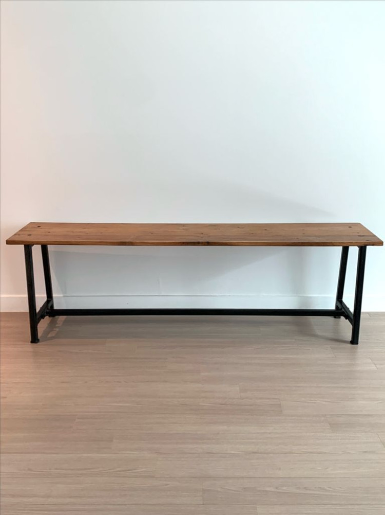 빈티지 가구 원목 철제 벤치 의자 이미지