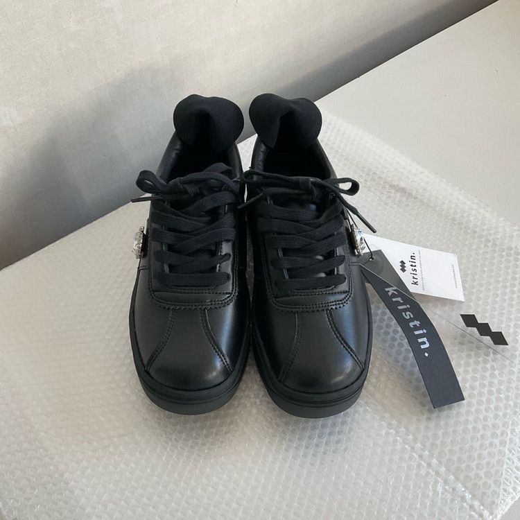 (새상품)Kristin 블랙 보석 플랫폼 스니커즈 230--3
