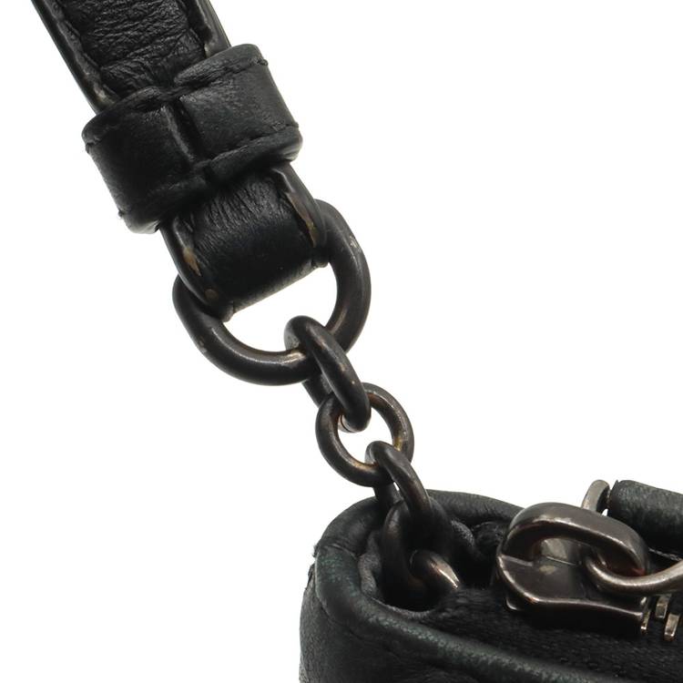 보테가베네타 블랙 인트레치아토 나파 도큐먼트 케이스 핸드스트랩 라지 클러치 / 442242--4