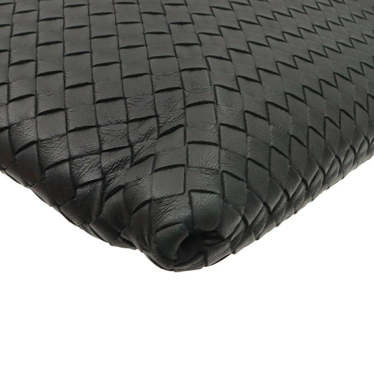 보테가베네타 블랙 인트레치아토 나파 도큐먼트 케이스 핸드스트랩 라지 클러치 / 442242--6