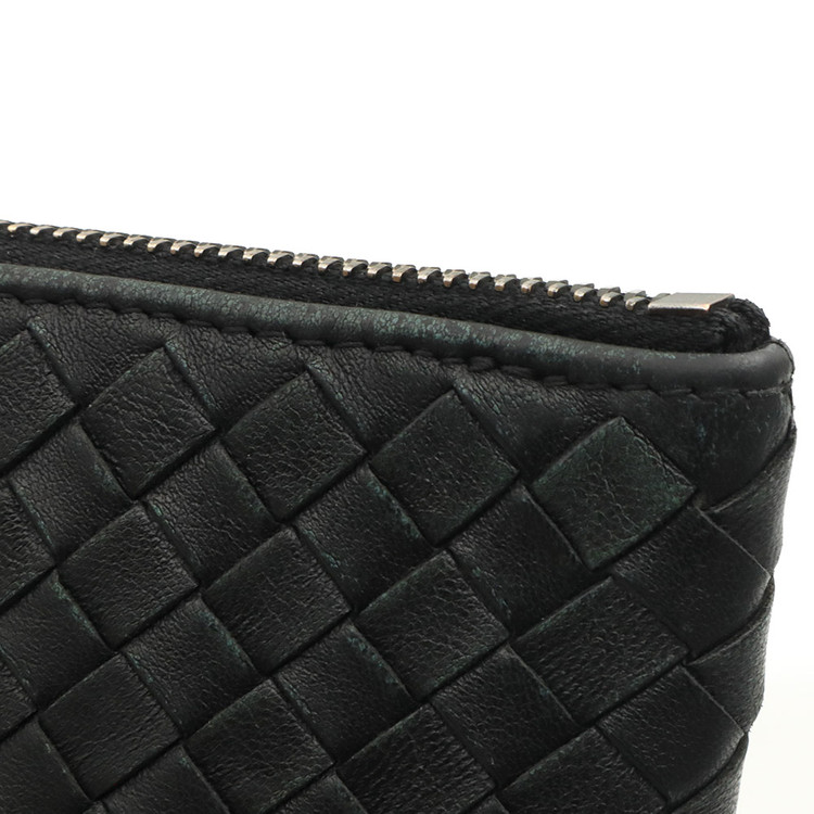 보테가베네타 블랙 인트레치아토 나파 도큐먼트 케이스 핸드스트랩 라지 클러치 / 442242--7