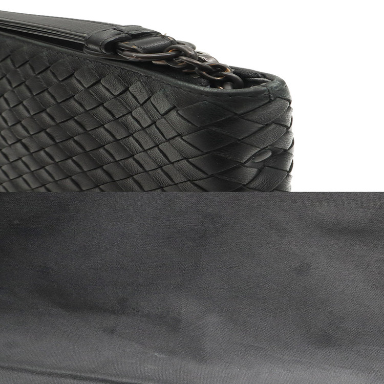 보테가베네타 블랙 인트레치아토 나파 도큐먼트 케이스 핸드스트랩 라지 클러치 / 442242--8