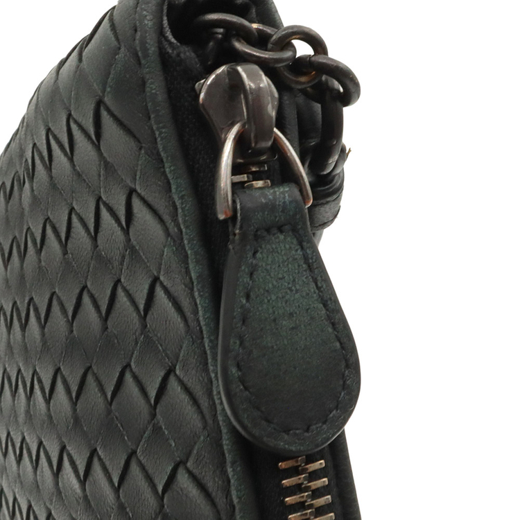 보테가베네타 블랙 인트레치아토 나파 도큐먼트 케이스 핸드스트랩 라지 클러치 / 442242--9