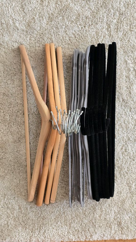 논슬립,원목 옷걸이 20개 일괄 판매--1