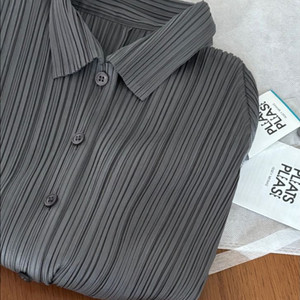 플리츠플리즈 베이직 셔츠 그레이 3사이즈