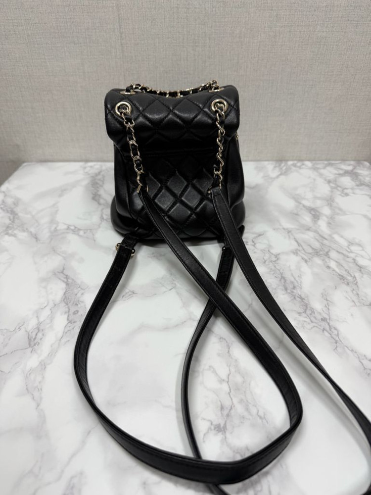 샤넬 듀마 은장 백팩 (내장칩버전)--4