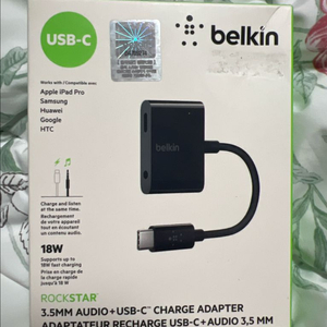 벨킨 듀얼젠더 USB-C 오디오 충전 어댑터