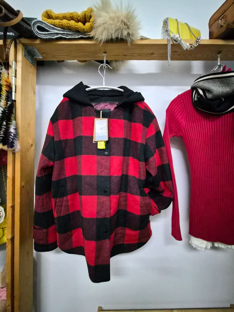 비비올리비아 후드체크 아우터--1