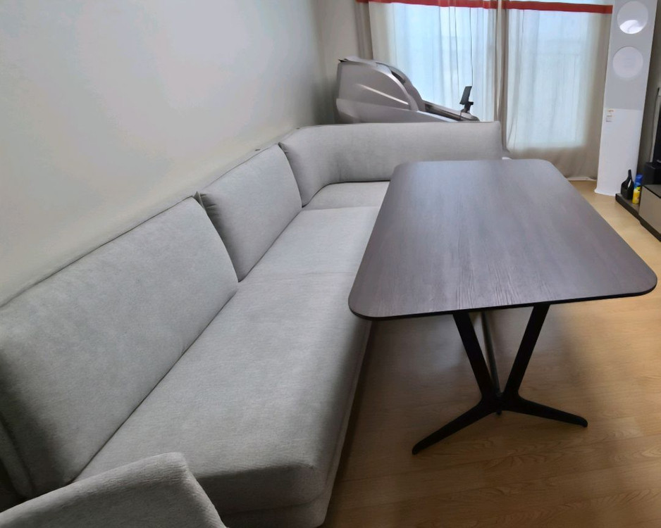 한샘오슬로4인 식탁 + 컴포트벤치 소파 세트--3