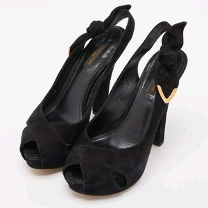 루이비통 블랙 스웨이드 하이힐 35(220사이즈) 상태극상