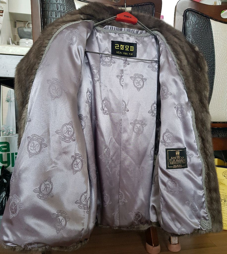 근화모피 밍크 코트 브라운--2