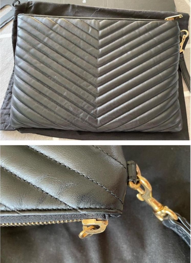 정품)생로랑 마틀라세 뉴미듐 클러치백 이미지