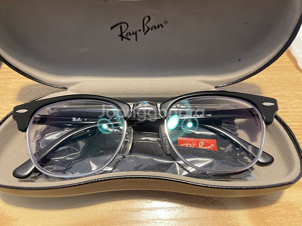 레이밴 5154 클럽마스터 51사이즈 하금테 안경 남녀공용 + 블루라이트 차단렌즈--1