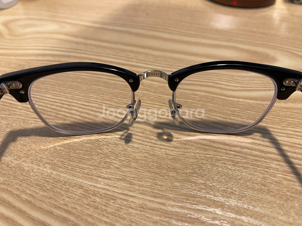 레이밴 5154 클럽마스터 51사이즈 하금테 안경 남녀공용 + 블루라이트 차단렌즈--2