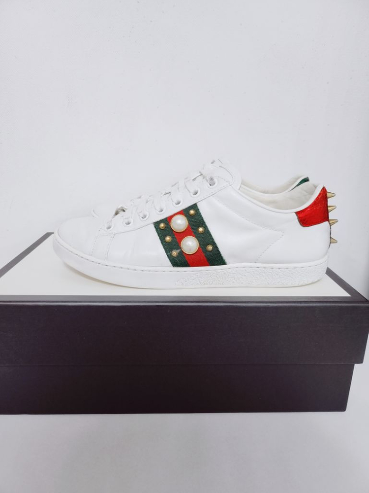 구찌 에이스 진주 스터드 여성 스니커즈 36/230--6